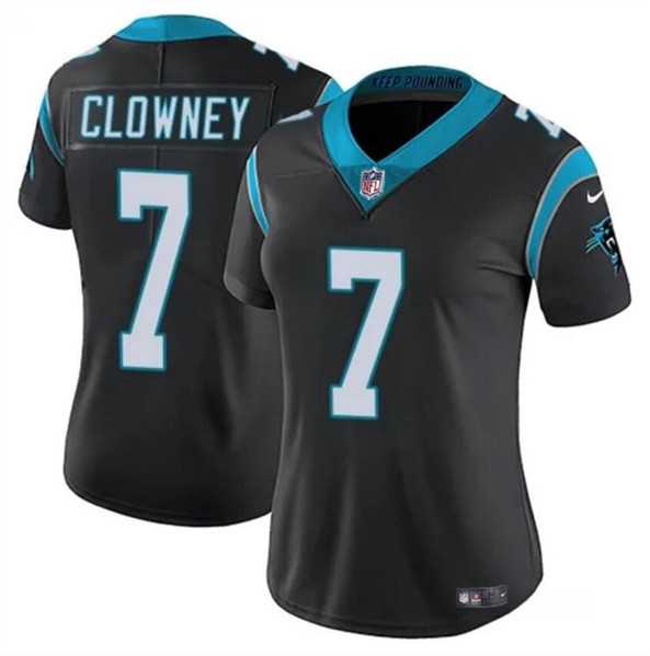 Women%27s Carolina Panthers #7 Jadeveon Clowney Black Stitched Jersey Dzhi->women nfl jersey->Women Jersey